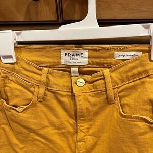 FRAME le high skinny crop yellow jeans size 26